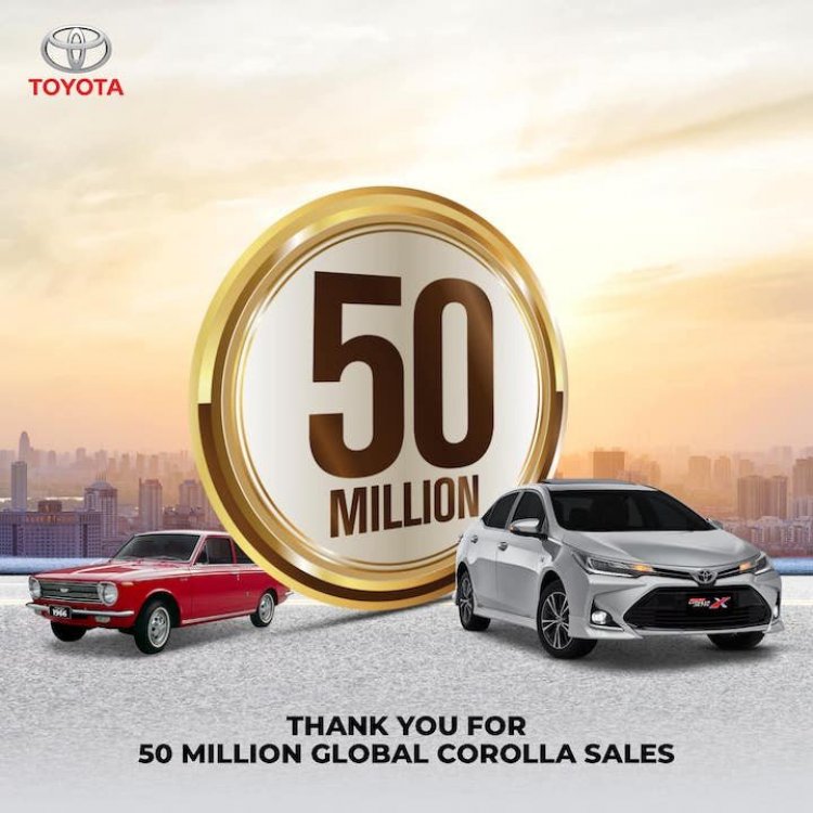 Toyota Corolla global sales surpass 50 million mark